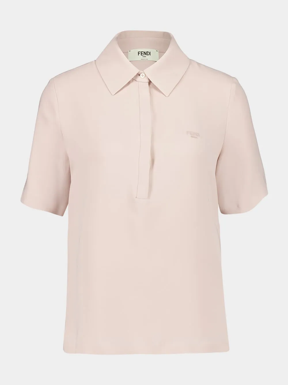 Pink Silk Cady Polo Shirt