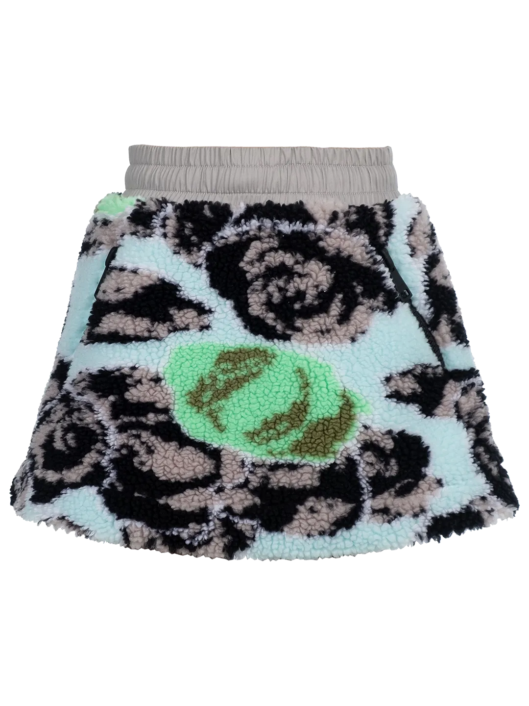 Pixel Roses-print Fleece Skirt