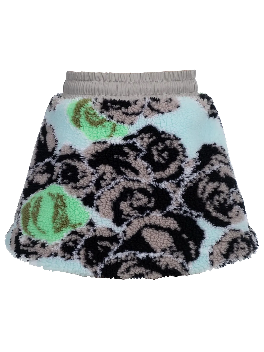 Pixel Roses-print Fleece Skirt