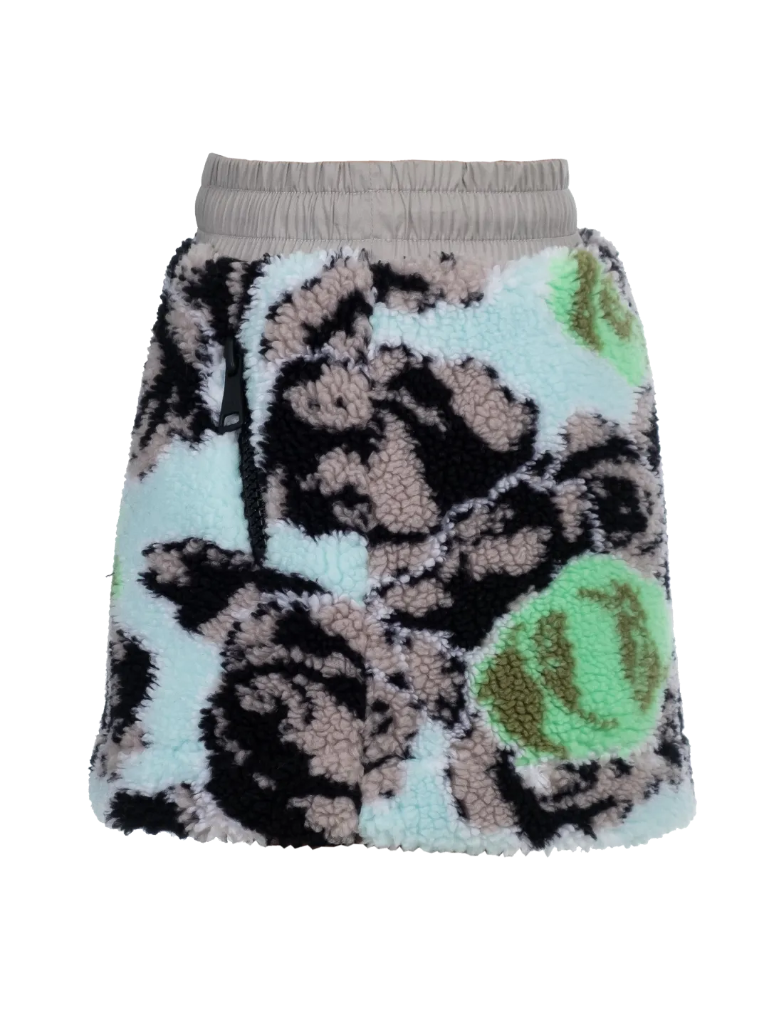 Pixel Roses-print Fleece Skirt