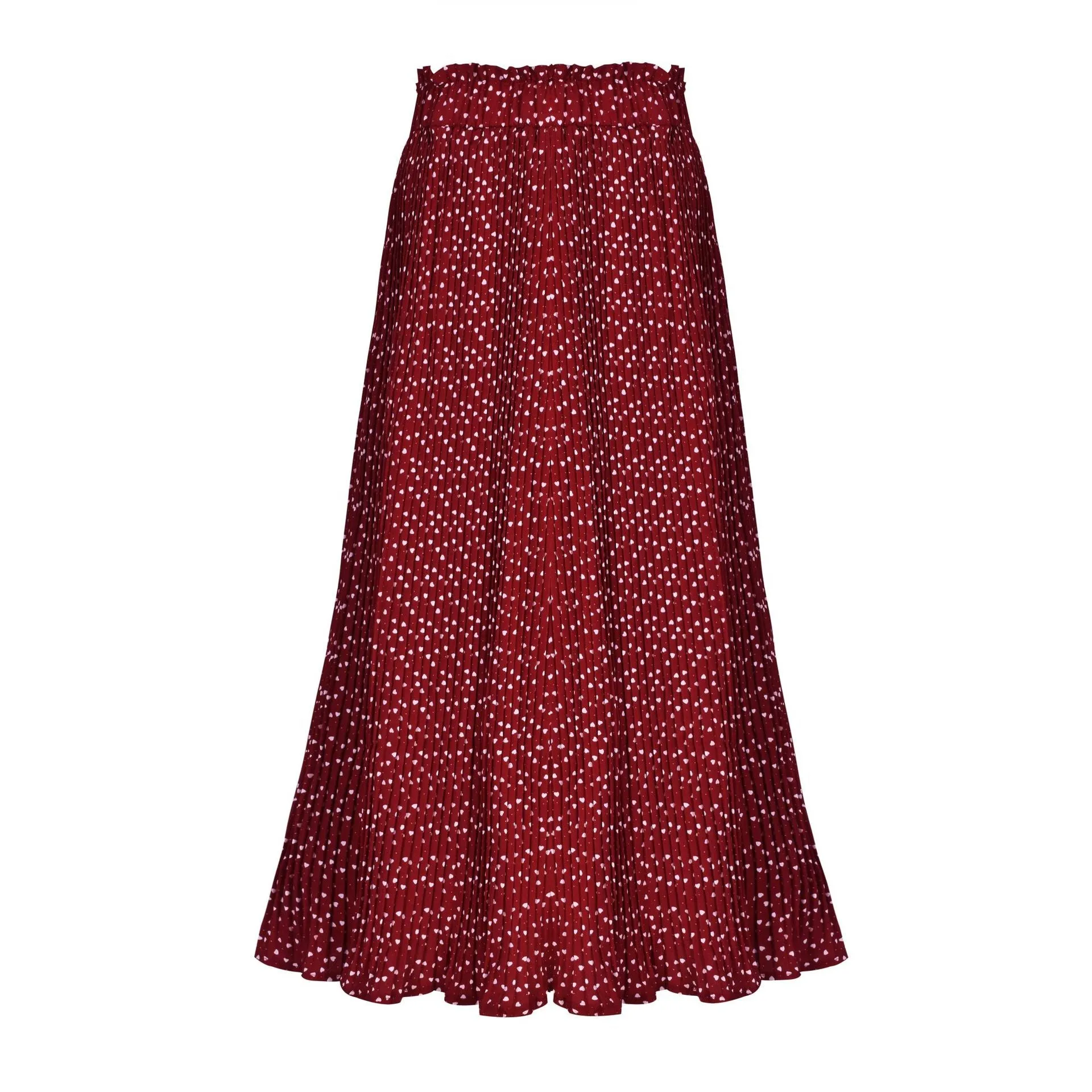 Pleated High Waist Mid-length Skirt
