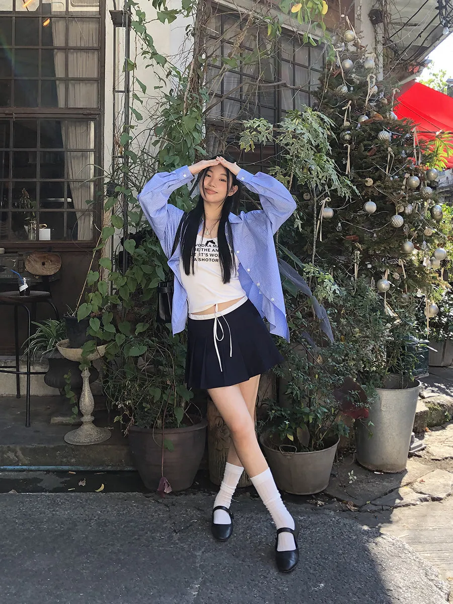pleated hip skirt