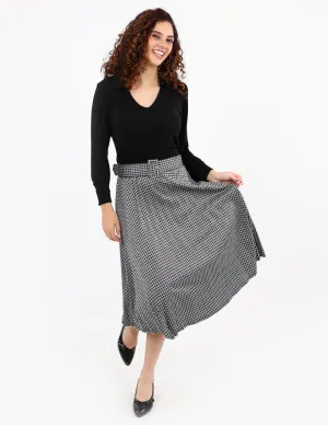Pleated Lurex Midi Skirt