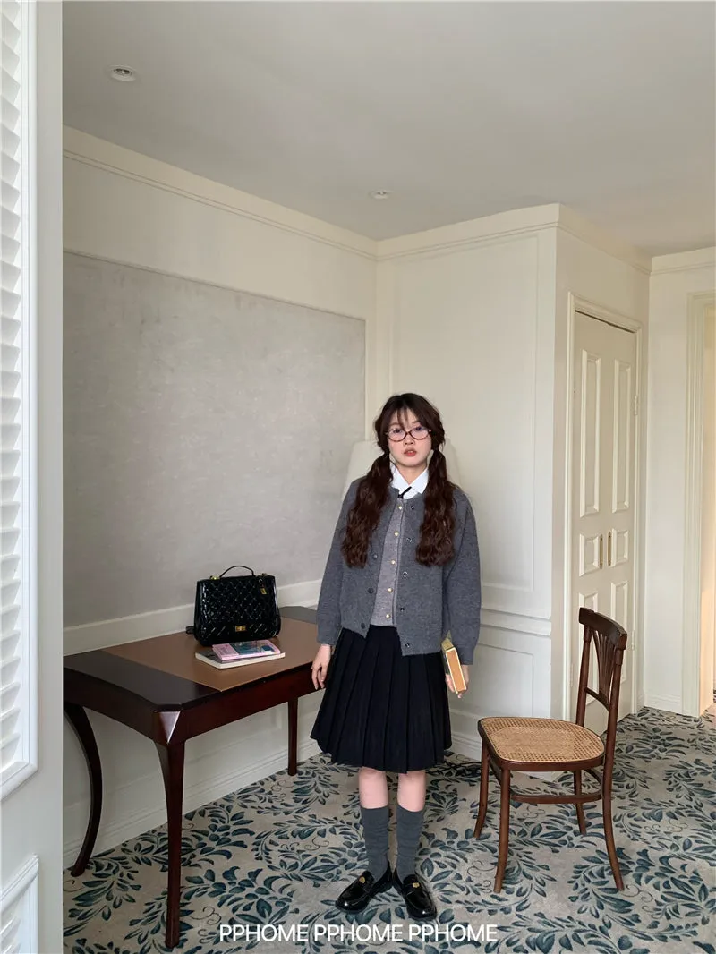pleated miu wool skirt