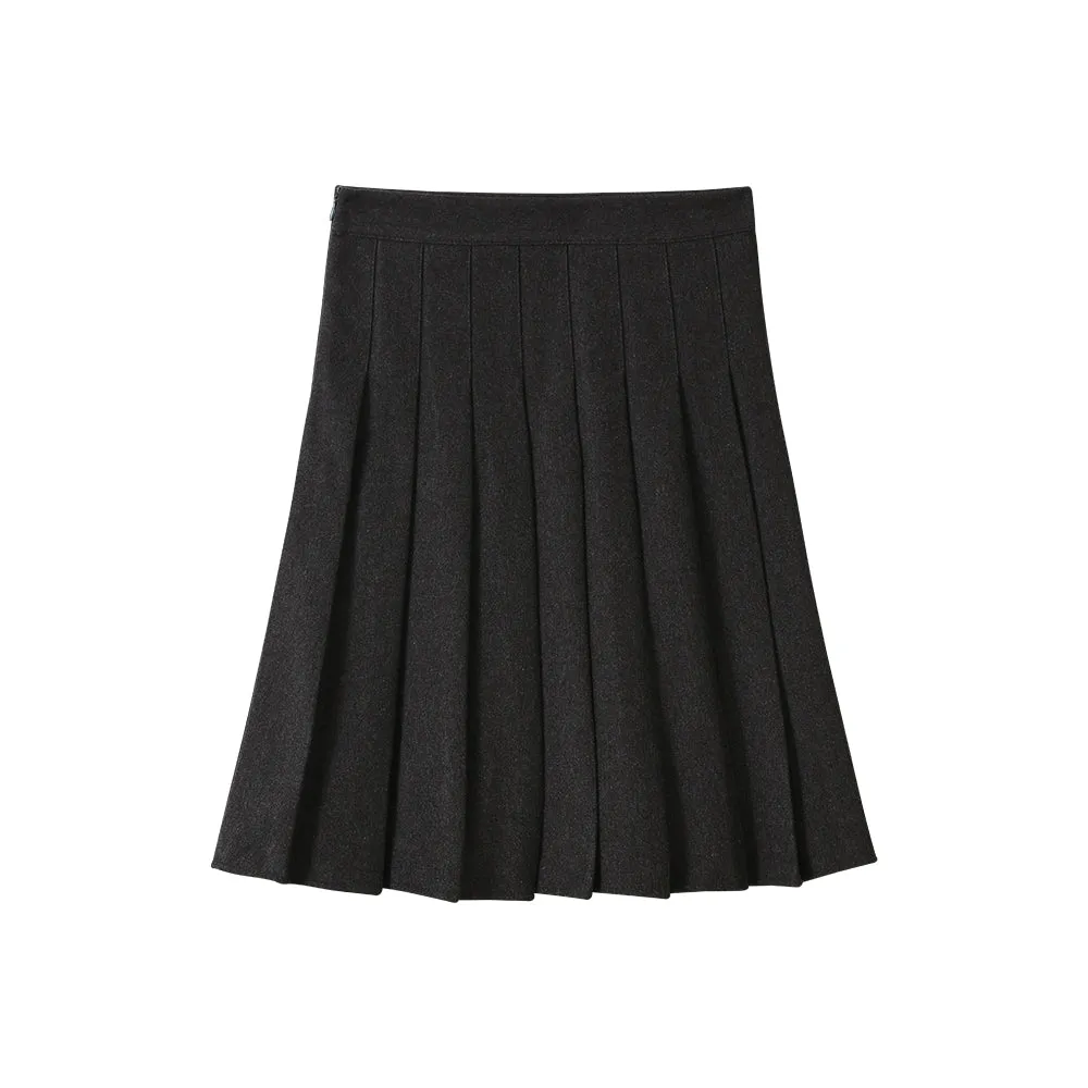 pleated miu wool skirt