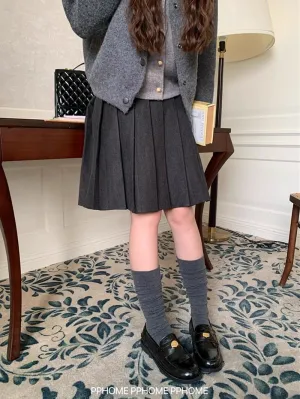 pleated miu wool skirt