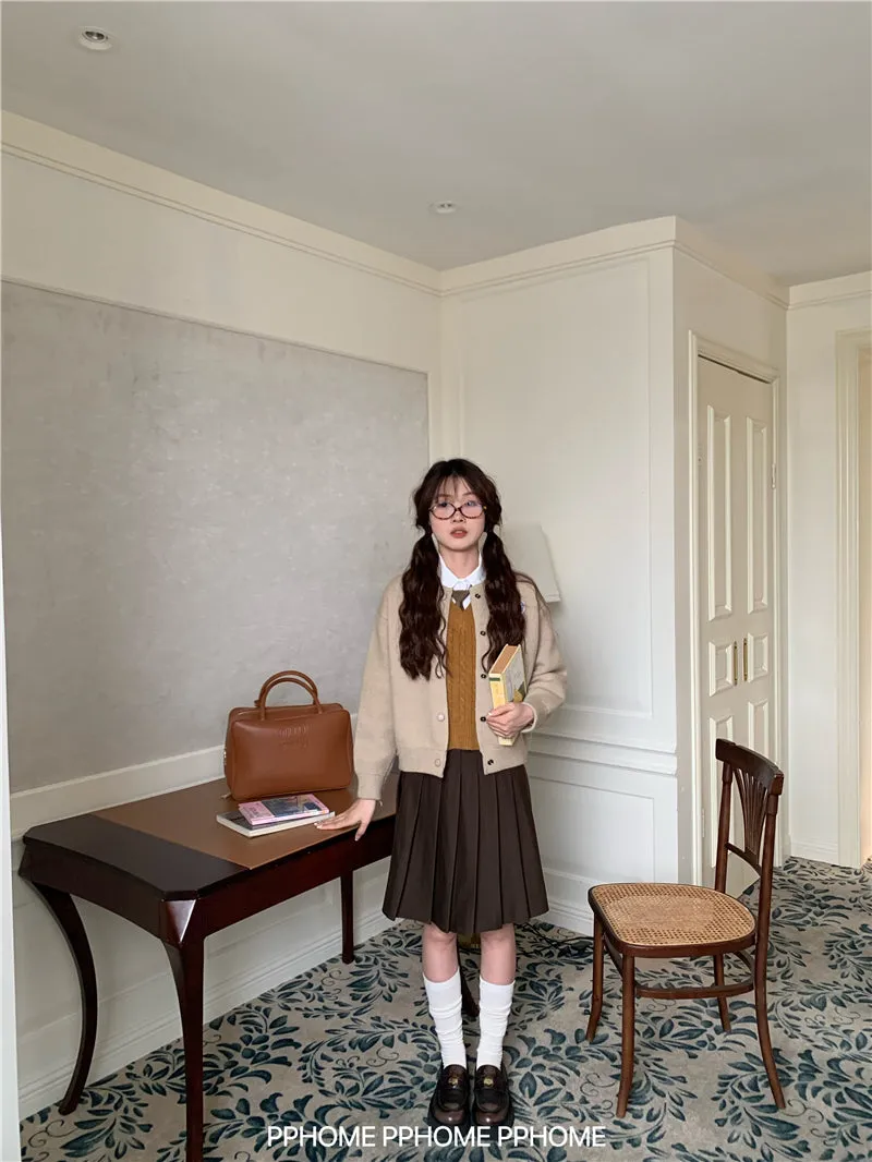 pleated miu wool skirt