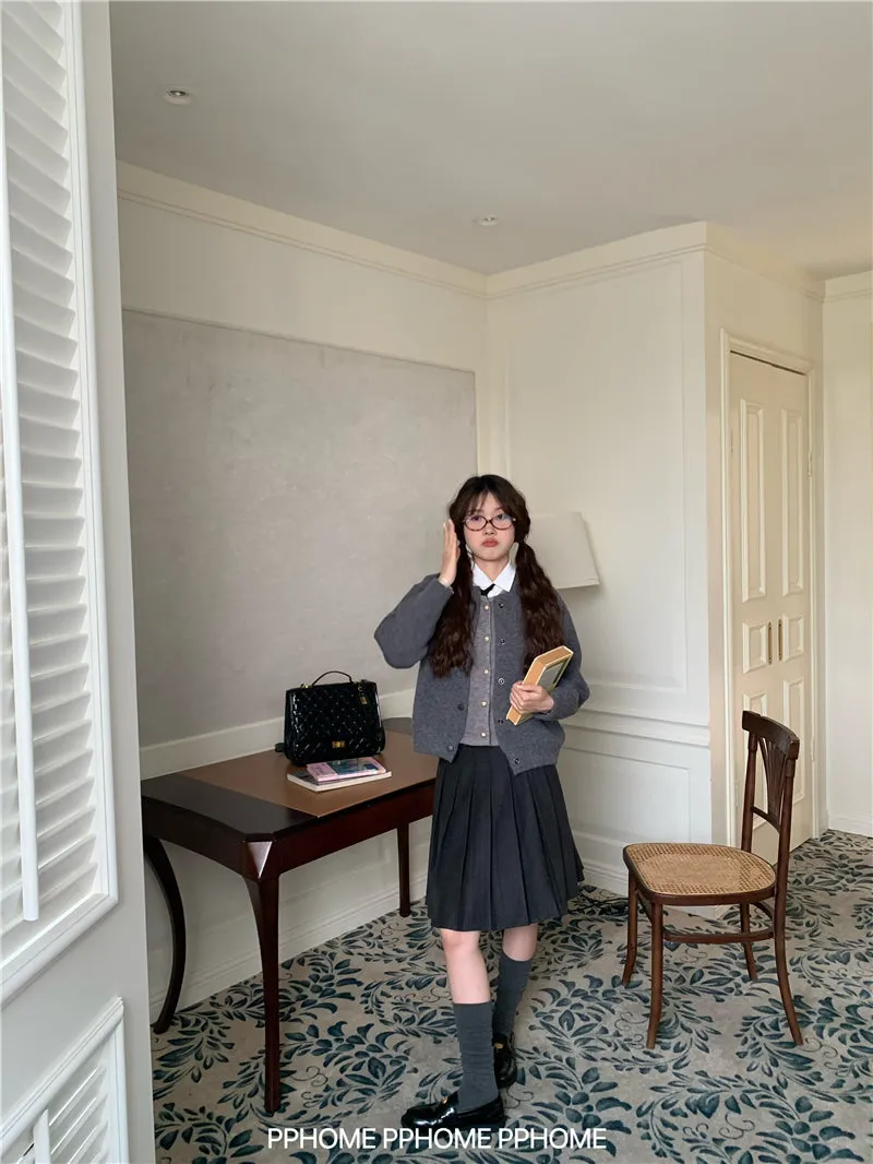 pleated miu wool skirt