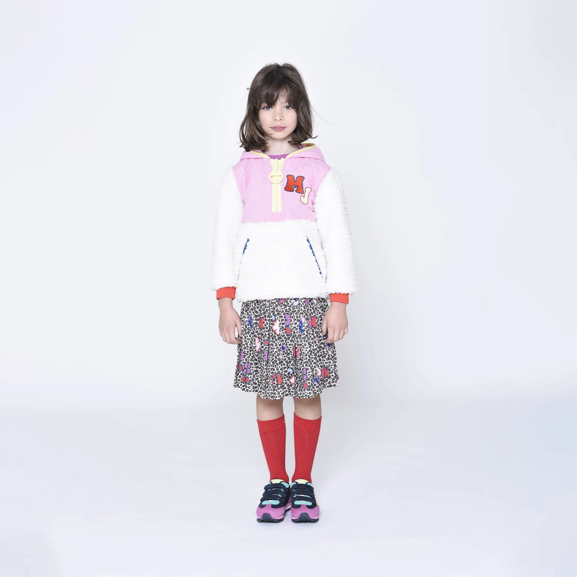 Pleated Printed Skirt - Stone Chocolate