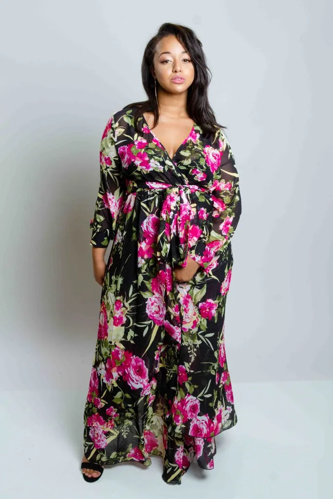 Plus Size Floral Maxi Dress