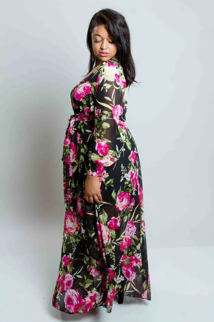 Plus Size Floral Maxi Dress