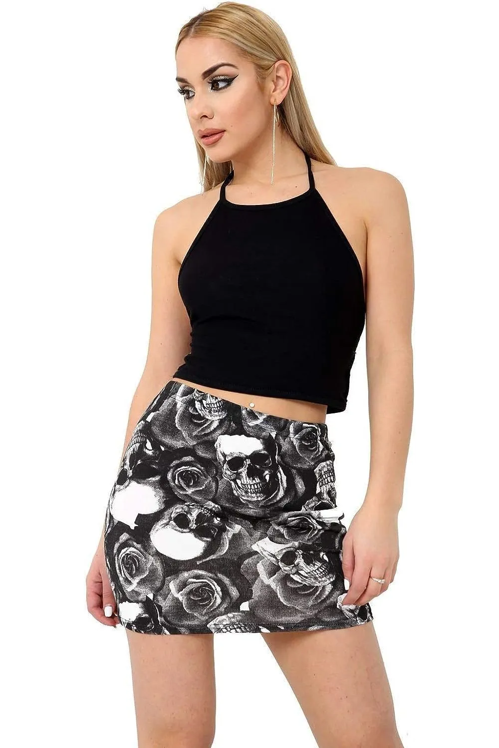 Plus Size Printed Mini Bodycon Short Skirts