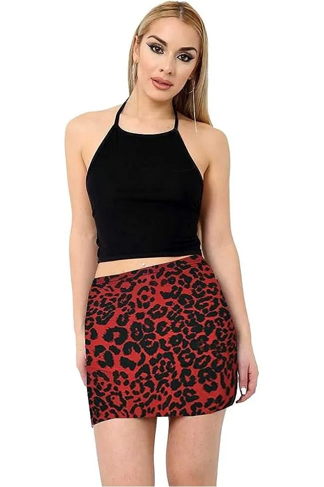 Plus Size Printed Mini Bodycon Short Skirts