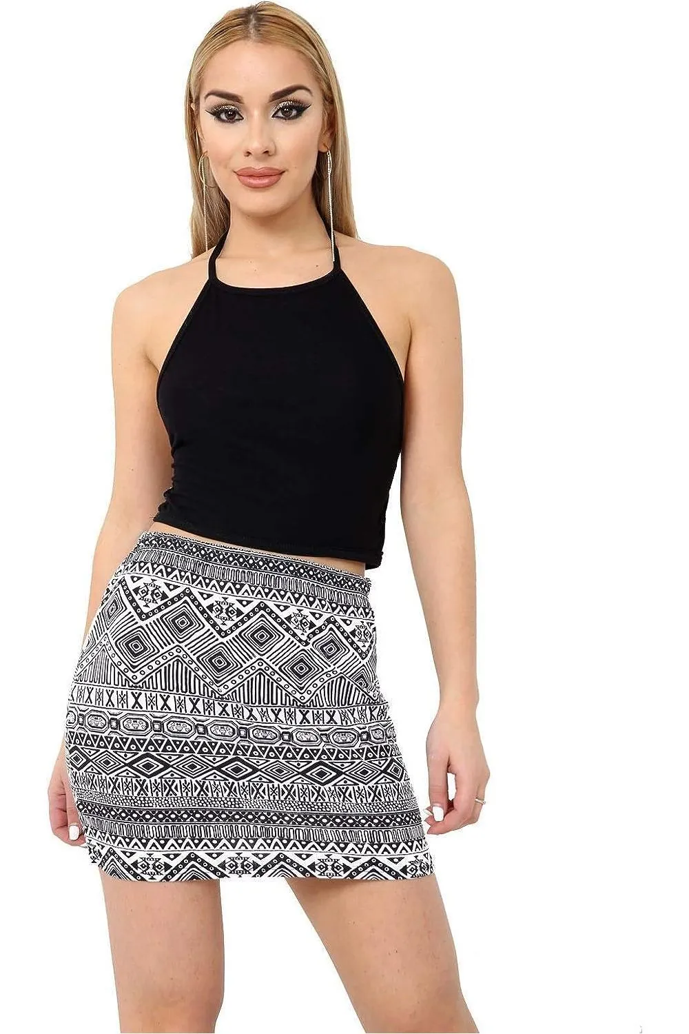 Plus Size Printed Mini Bodycon Short Skirts