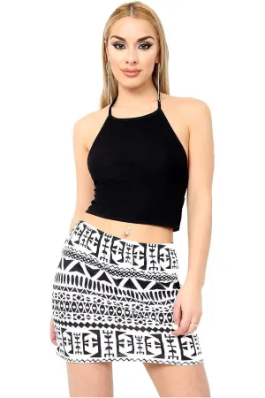 Plus Size Printed Mini Bodycon Short Skirts