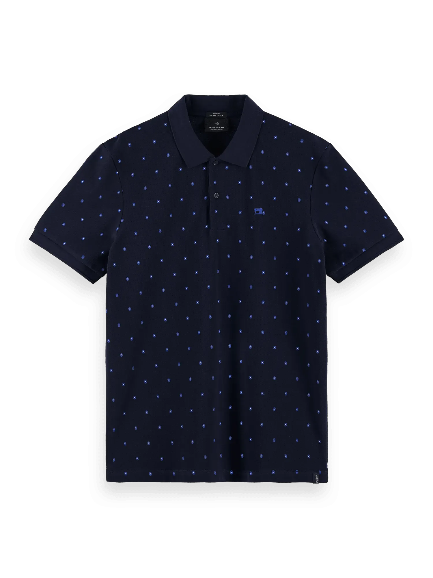 Polo de piqué de algodón orgánico con diseño estampado
