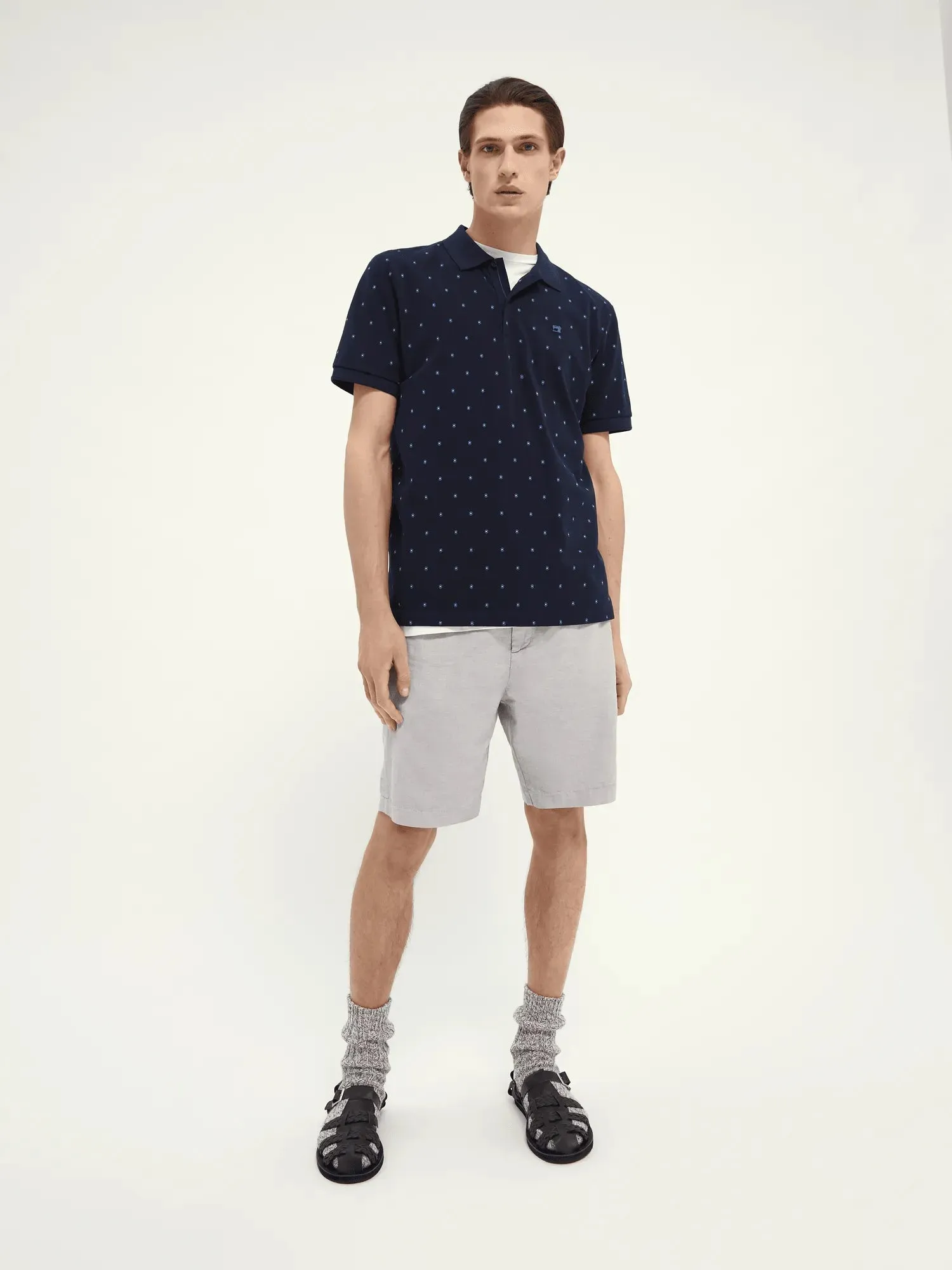 Polo de piqué de algodón orgánico con diseño estampado