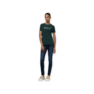 Polo Mbali Short Sleeve Sequin T Shirt Bottle Green