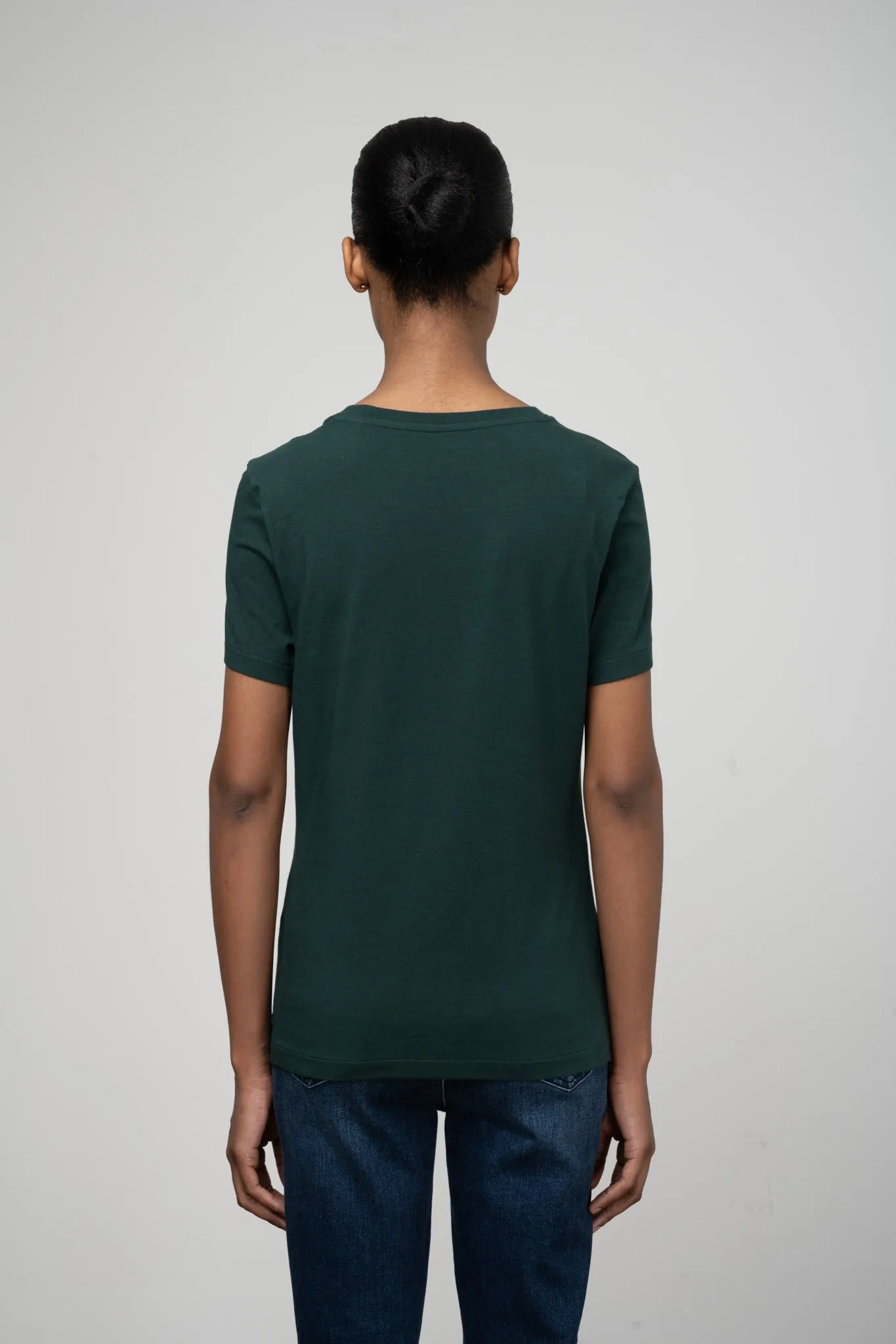 Polo Mbali Short Sleeve Sequin T Shirt Bottle Green