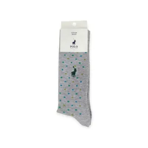 Polo Men's Cotton Socks Multi Dots Silver