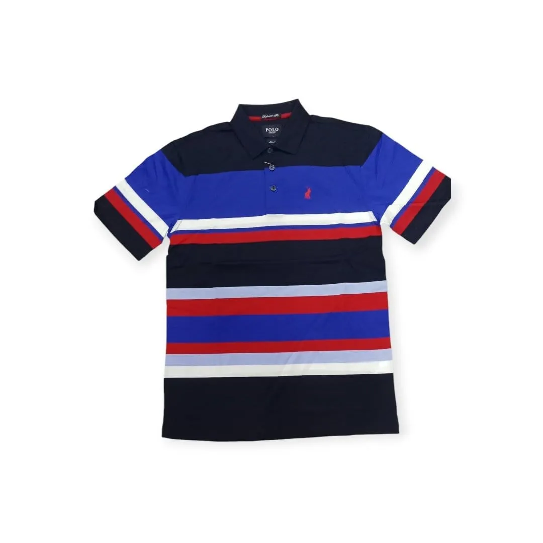 Polo Men's Variegated Mercerised Golfer Navy