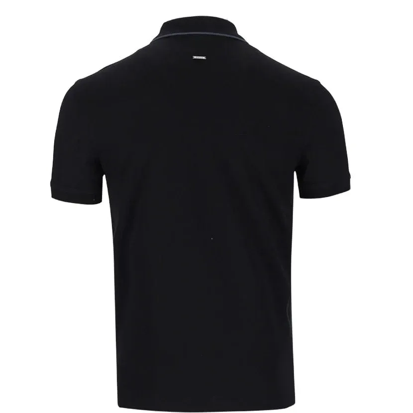 Polo Plain Zip Mercerized Golfer Mens Black