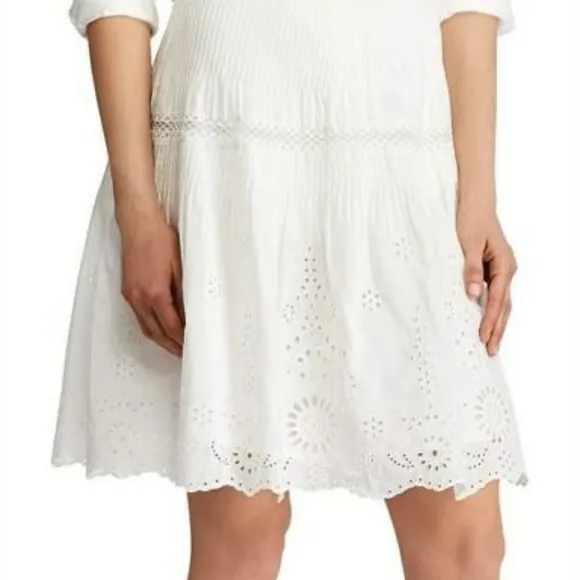Polo Ralph Lauren Eyelet Mini Skirt ~ White ~ NEW!