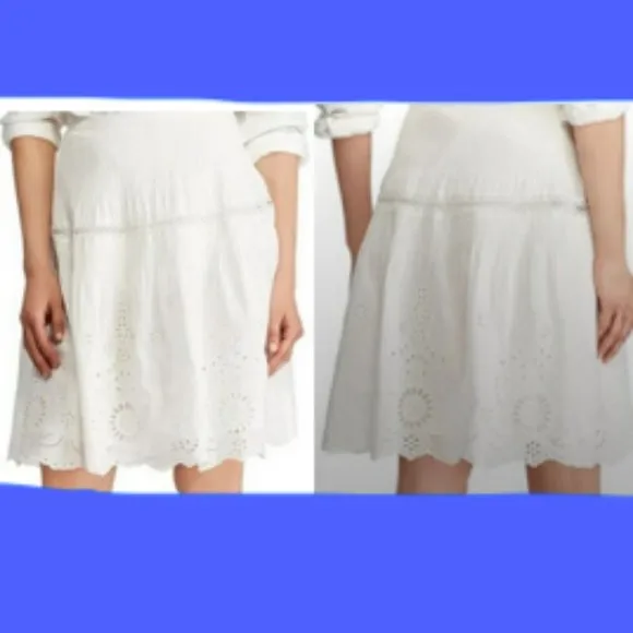 Polo Ralph Lauren Eyelet Mini Skirt ~ White ~ NEW!