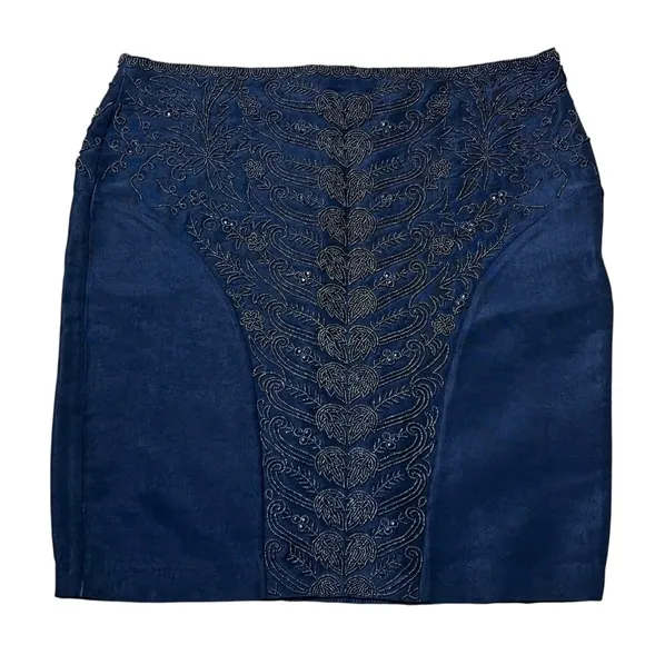 Polo Ralph Lauren Sample Pencil Skirt Beaded 100% Silk