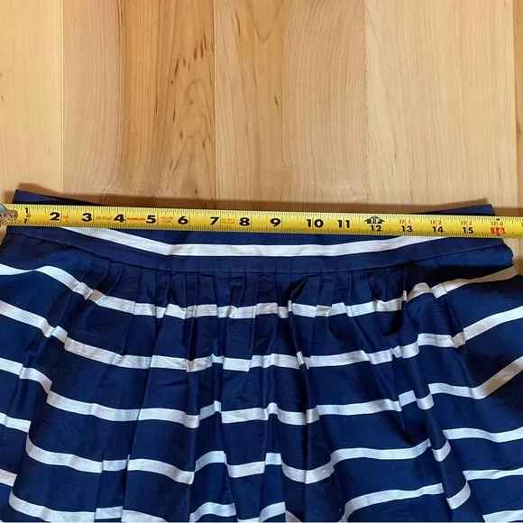 Polo Ralph Lauren Striped A-line Silk/Cotten Blend Navy/white Skirt