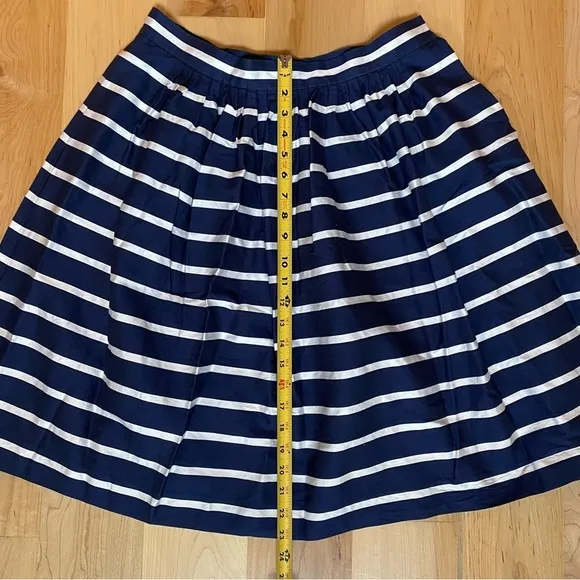 Polo Ralph Lauren Striped A-line Silk/Cotten Blend Navy/white Skirt