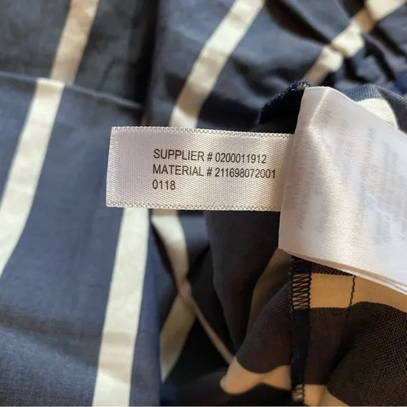 Polo Ralph Lauren Striped A-line Silk/Cotten Blend Navy/white Skirt