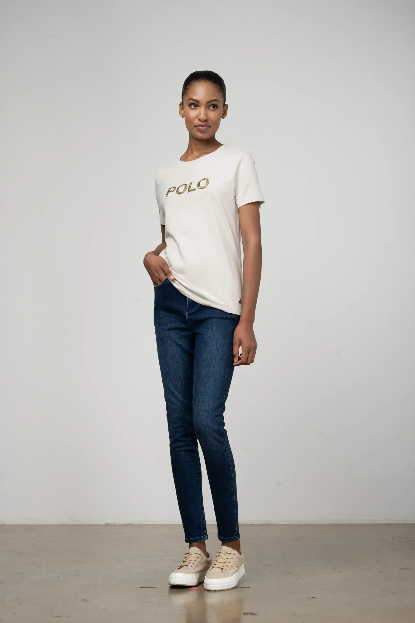 Polo Women Anele Short Sleeve T Shirt Putty