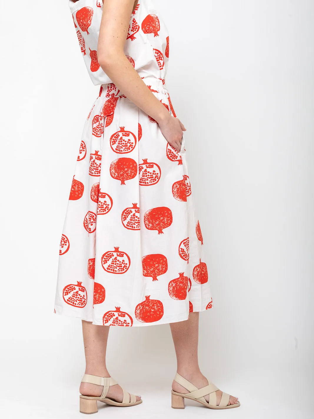 Pomegranate Block Print Skirt