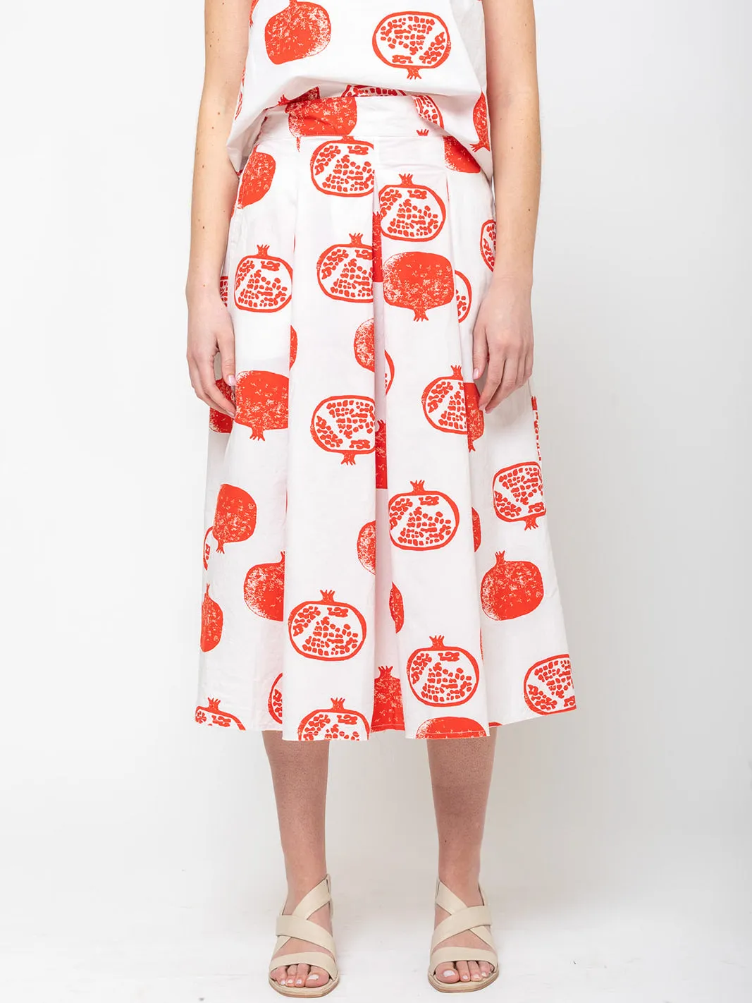 Pomegranate Block Print Skirt