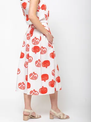 Pomegranate Block Print Skirt