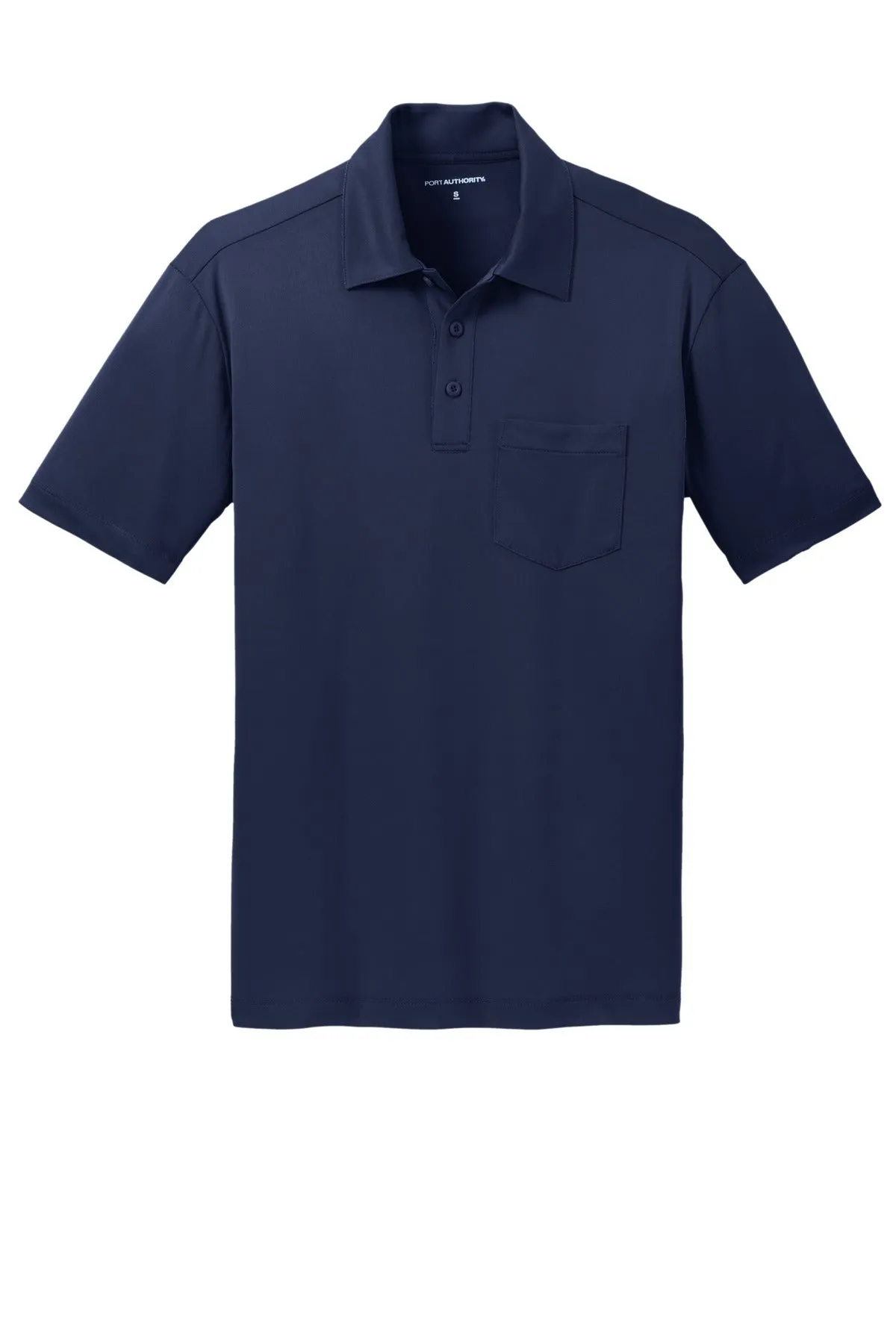 Port Authority Silk Touch Performance Pocket Polo. K540P Navy