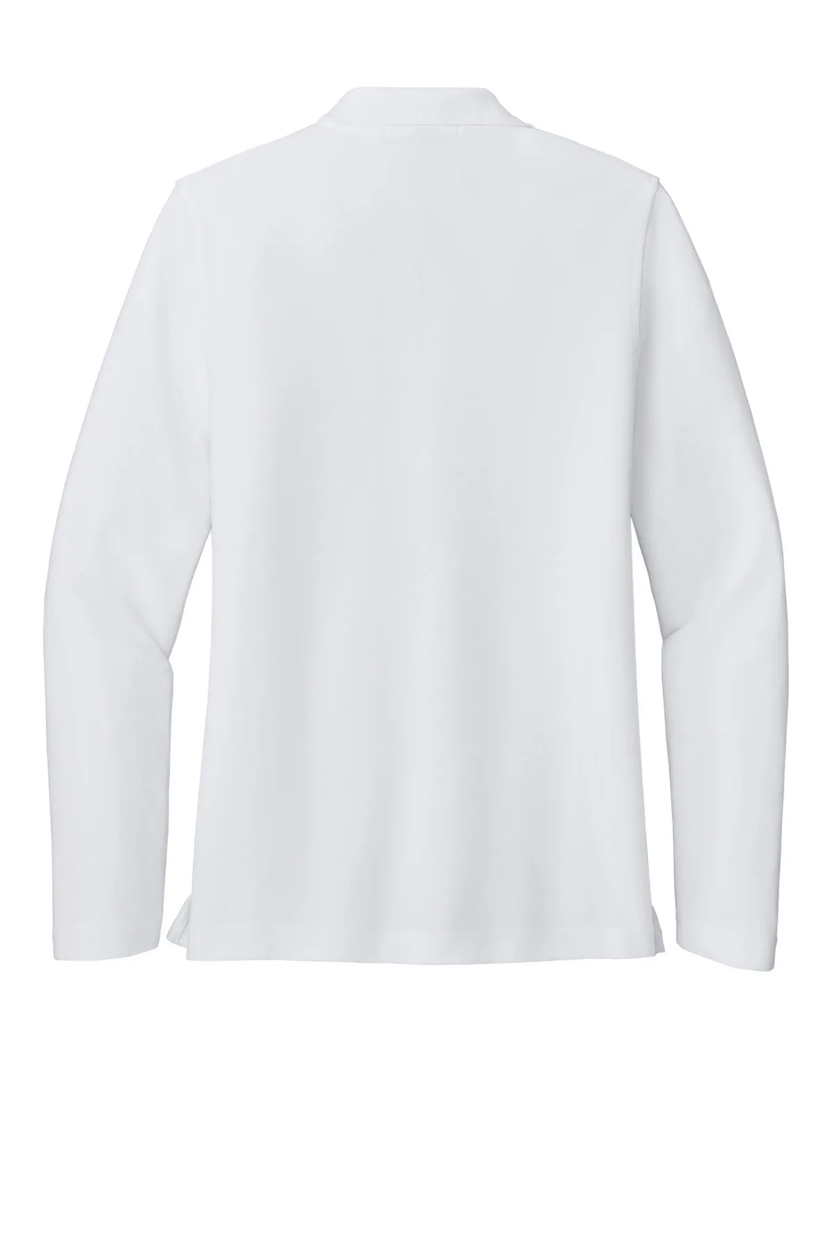 Port Authority Women's Silk Touch Long Sleeve Polo.  L500LS White