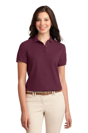 Port Authority Women's Silk Touch Polo.  L500 Burgundy