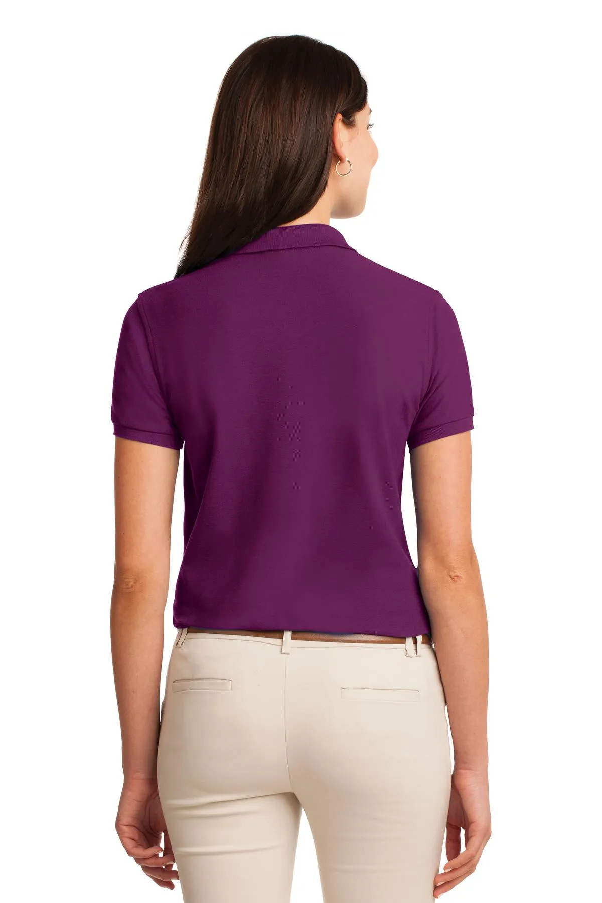 Port Authority Women's Silk Touch Polo.  L500 Deep Berry