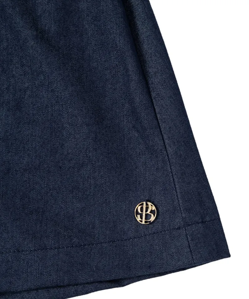 POSHERD Bio Stretch Denim Skirt - Indigo