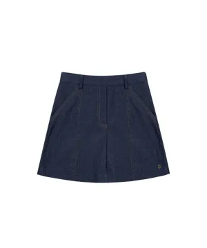 POSHERD Bio Stretch Denim Skirt - Indigo