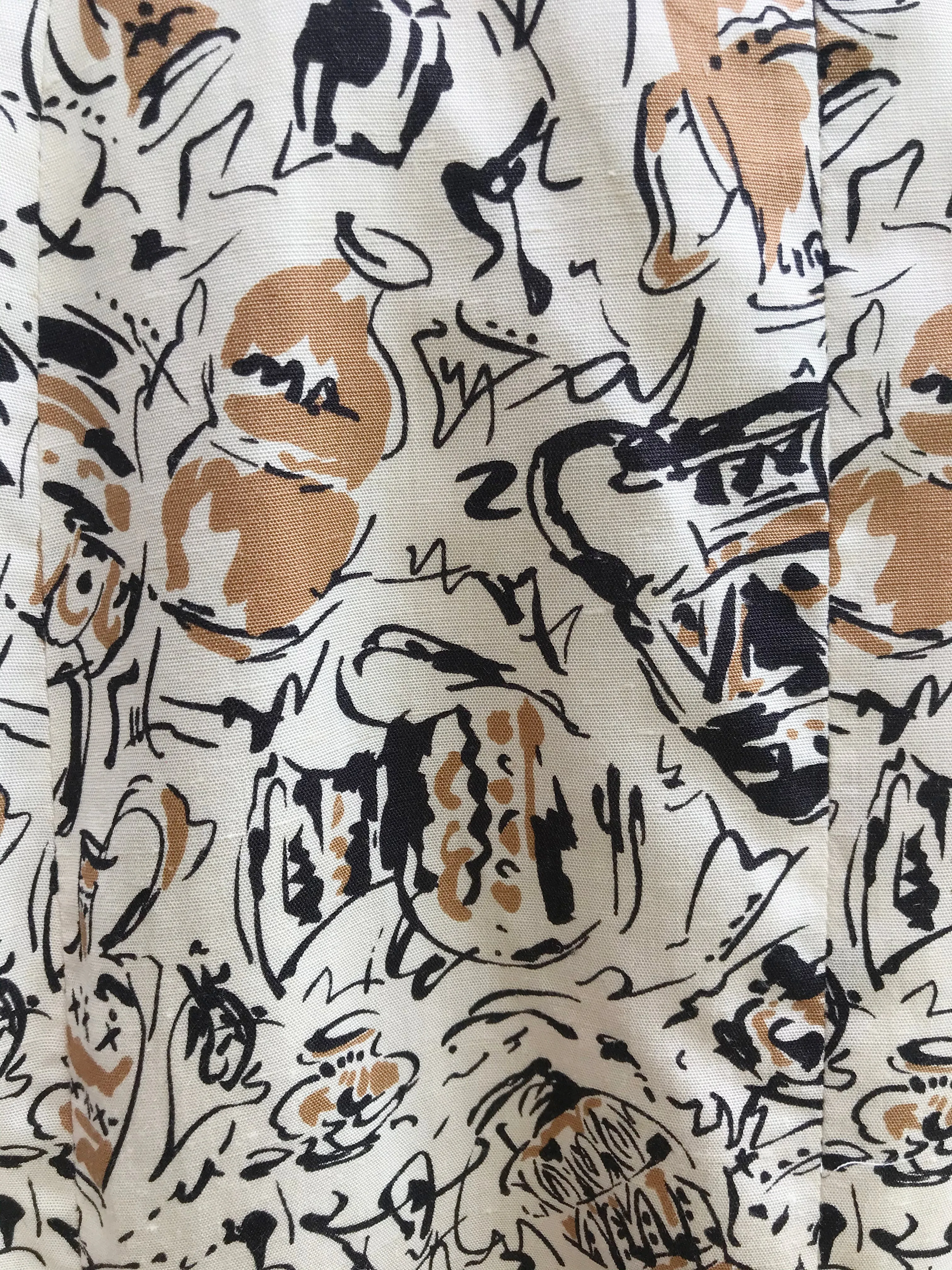 Pottery Print Mermaid-cut Skirt