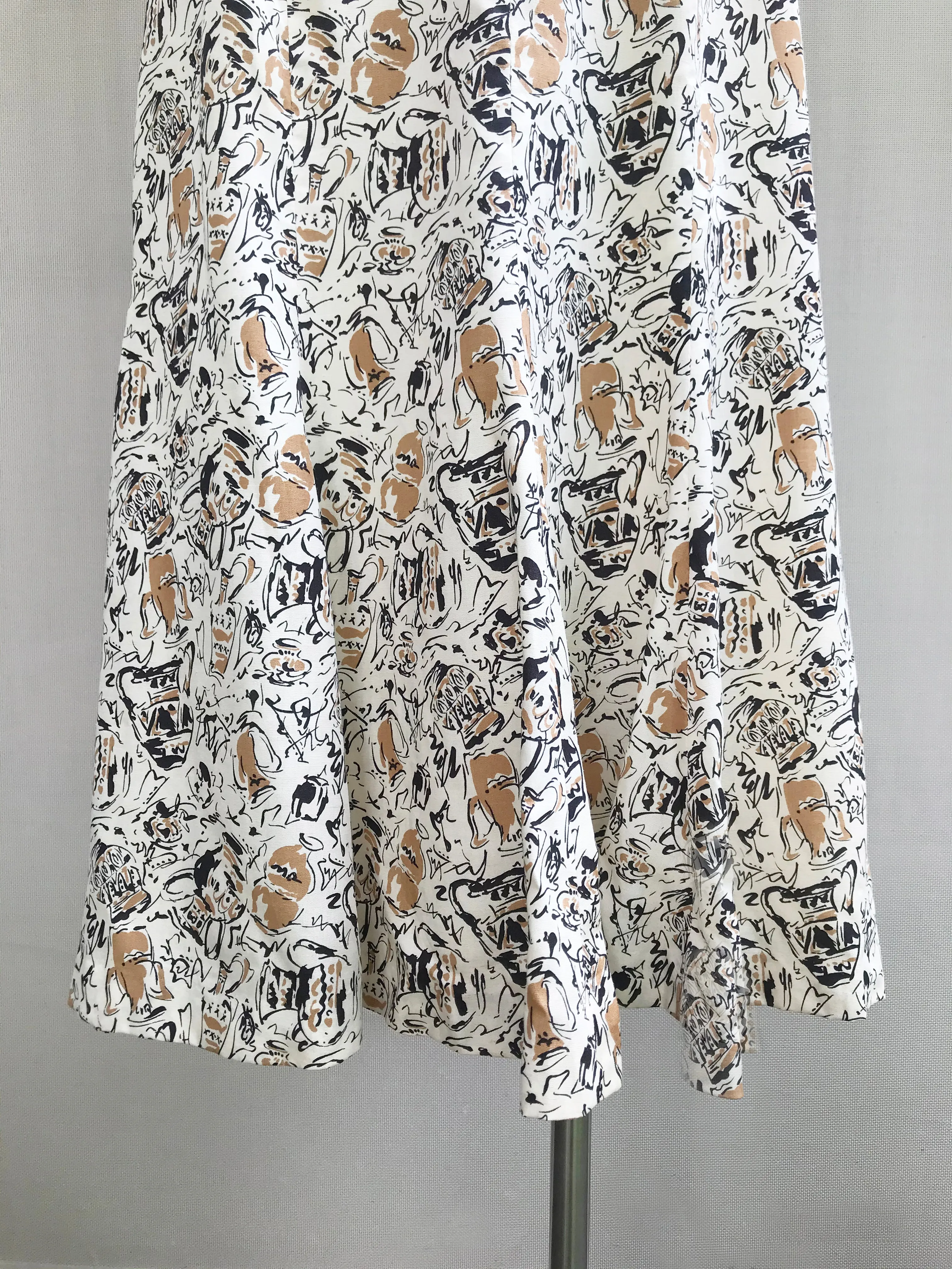 Pottery Print Mermaid-cut Skirt
