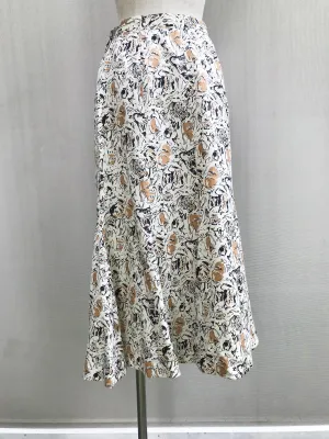 Pottery Print Mermaid-cut Skirt
