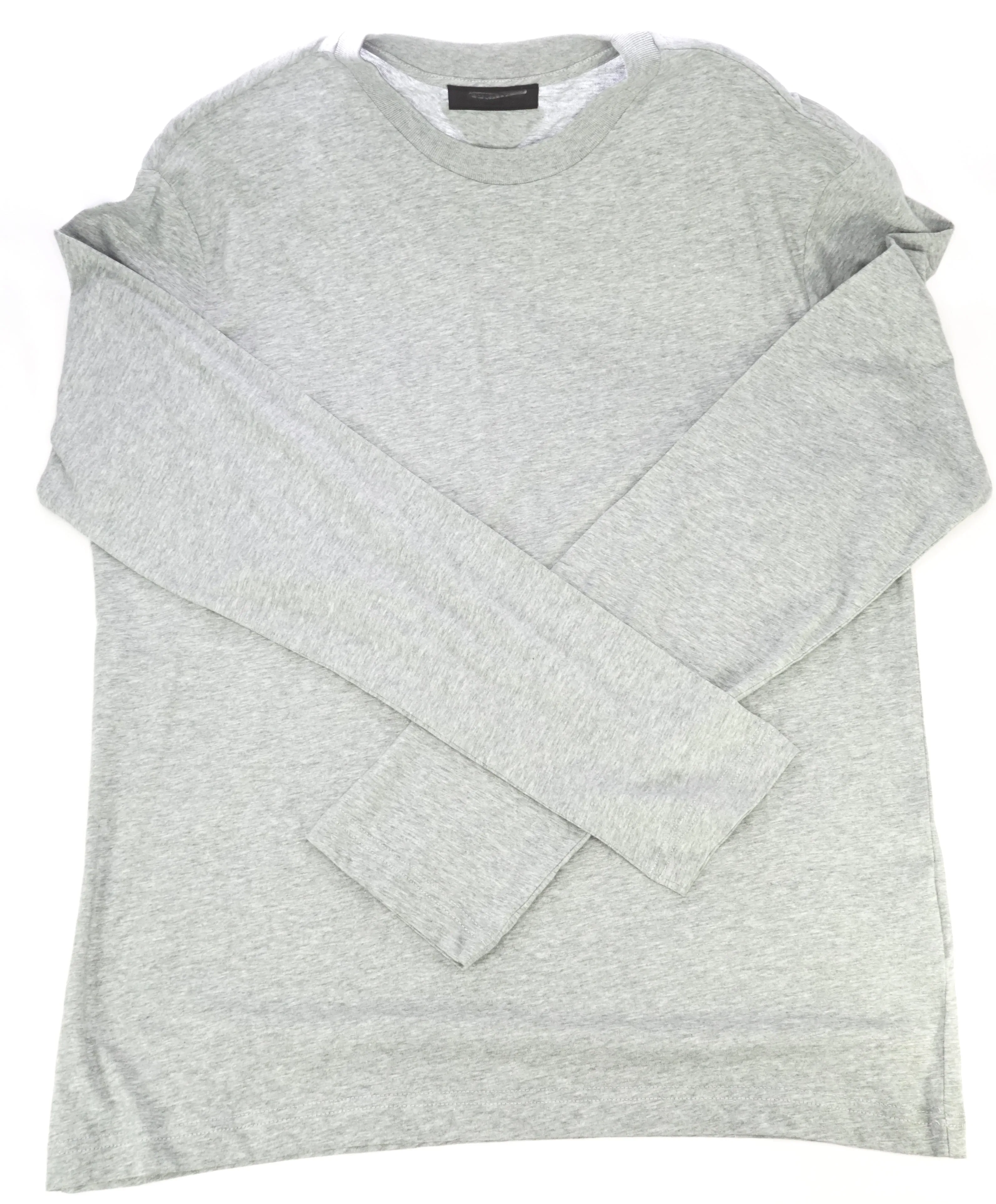 PRADA - Heather Gray Crewneck With Logo Patch -  XL