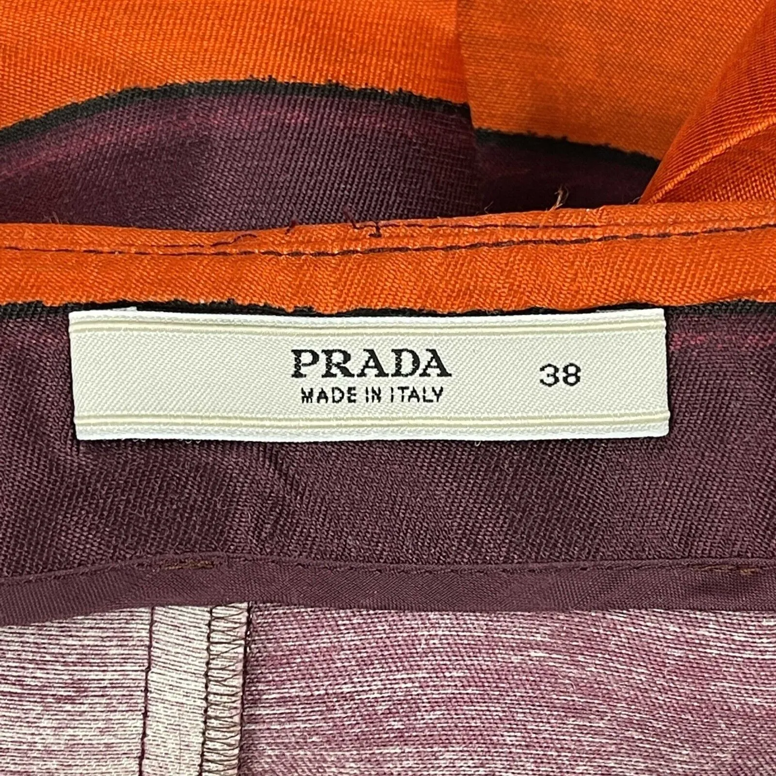 PRADA - Pleated High-Waisted Striped Mini Skirt - Purple, Orange,Black - 38 US 2
