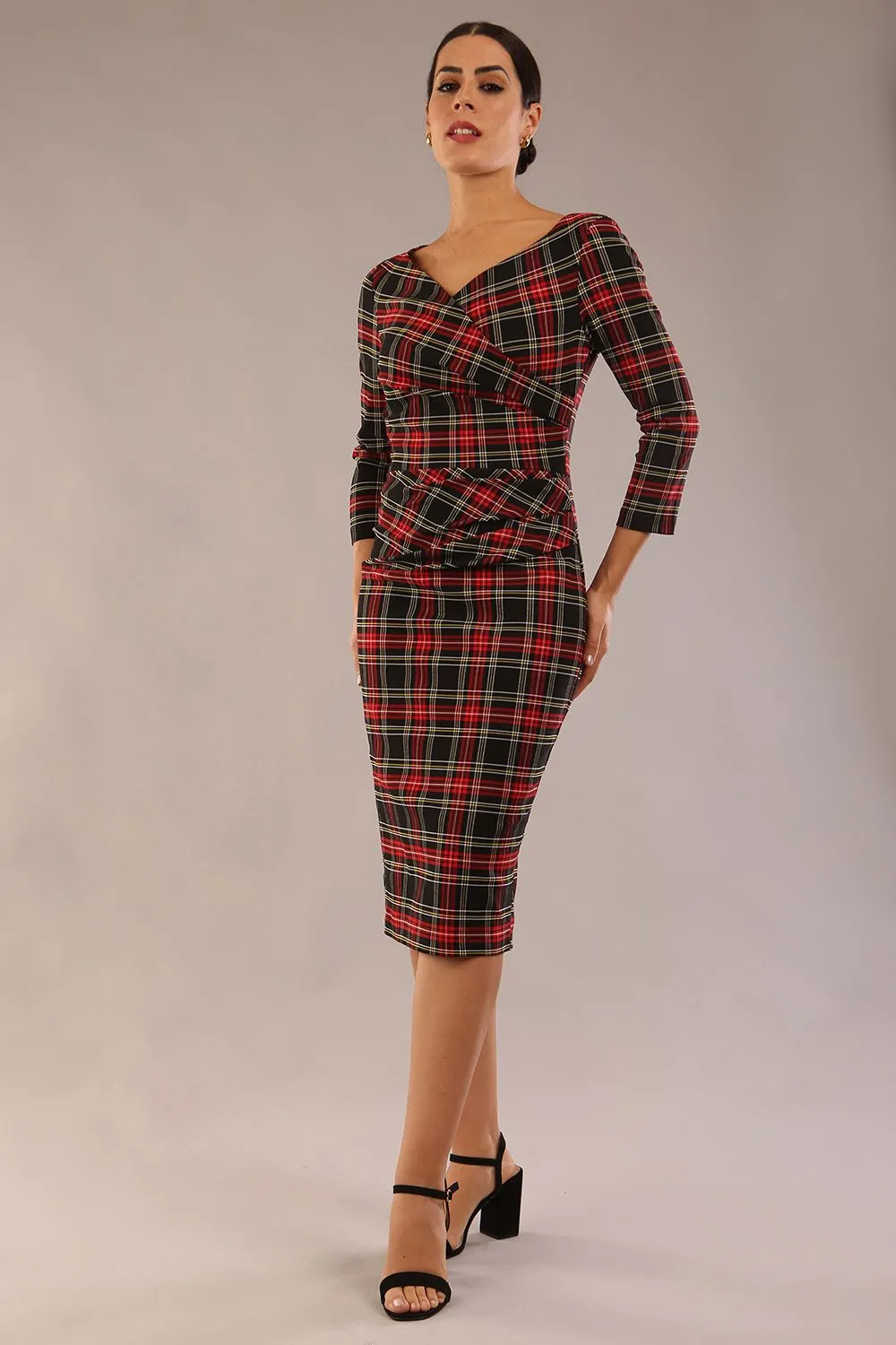(PRE-ORDER) Horizon Tartan Stretch Pencil Dress