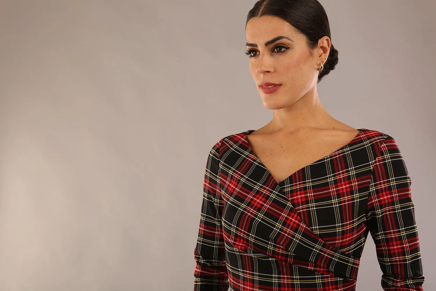 (PRE-ORDER) Horizon Tartan Stretch Pencil Dress