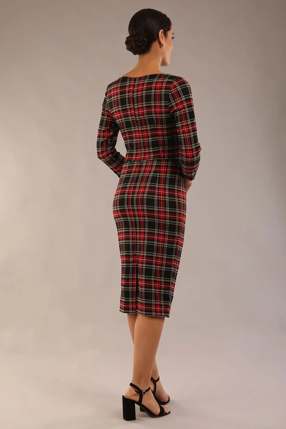(PRE-ORDER) Horizon Tartan Stretch Pencil Dress